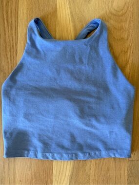 Beyond Yoga Sky Blue High Neck Crop Tank